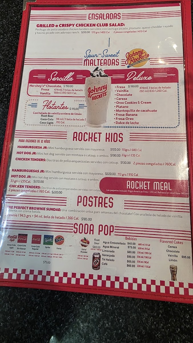 Johnny Rockets Menu - Image 1
